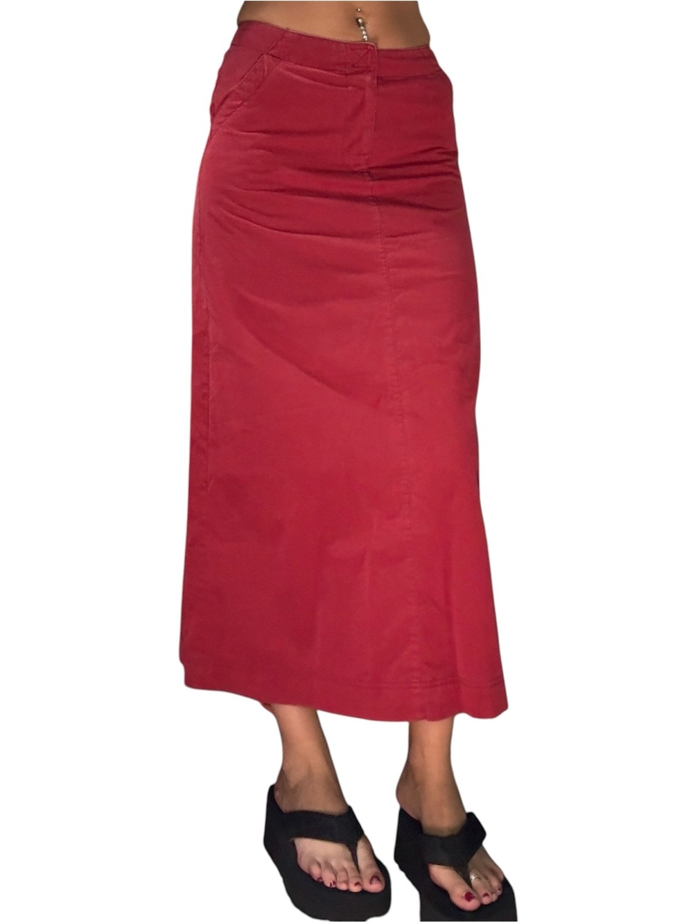 Y2K old navy Red tech maxi Skirt